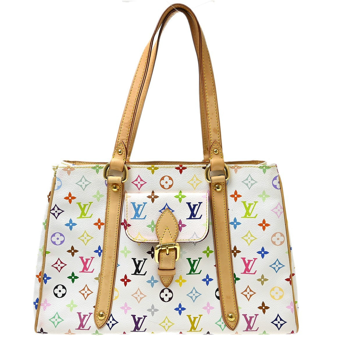 Louis Vuitton Aurelia Monogram Multicolor, White, Canvas, Tote Bag