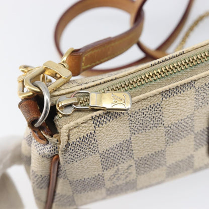 Louis Vuitton Eva Damier, White, Canvas, Handbag