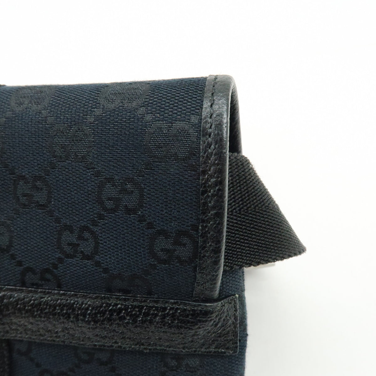 Gucci Buckle Belt GG Canvas, Black, Canvas, Handbag