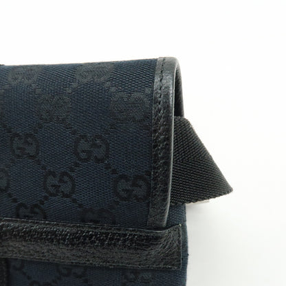 Gucci Buckle Belt GG Canvas, Black, Canvas, Handbag