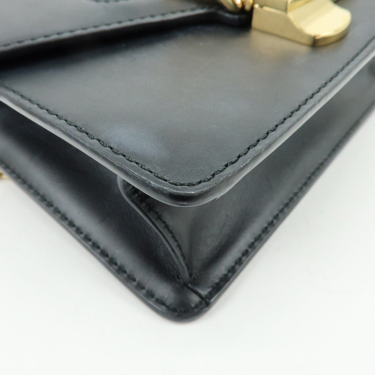 Gucci Sylvie Chain Leather, Black, Leather, Shoulder Bag