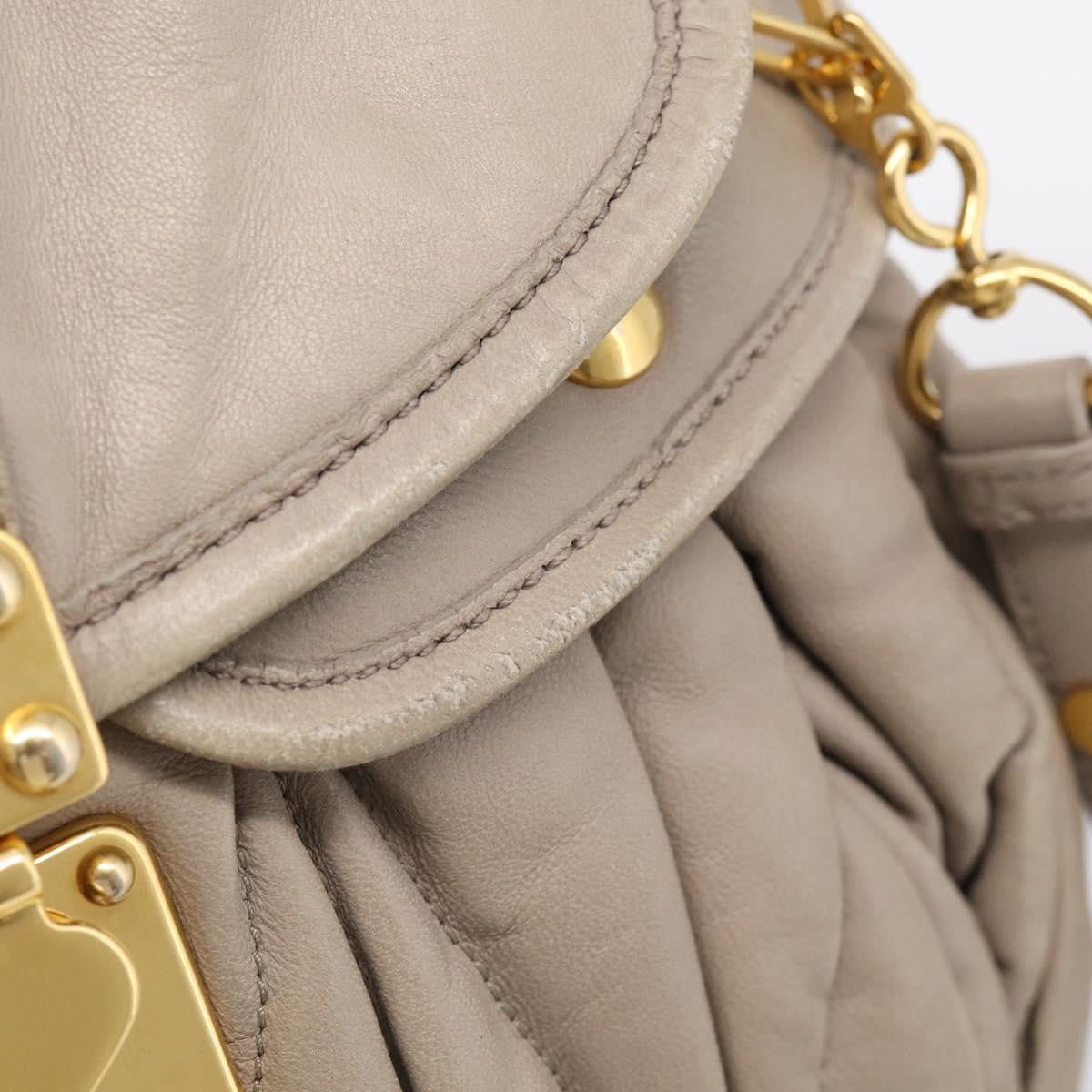 Miu Miu Coffer Hobo Matelasse Leather, Beige, Leather, Handbag