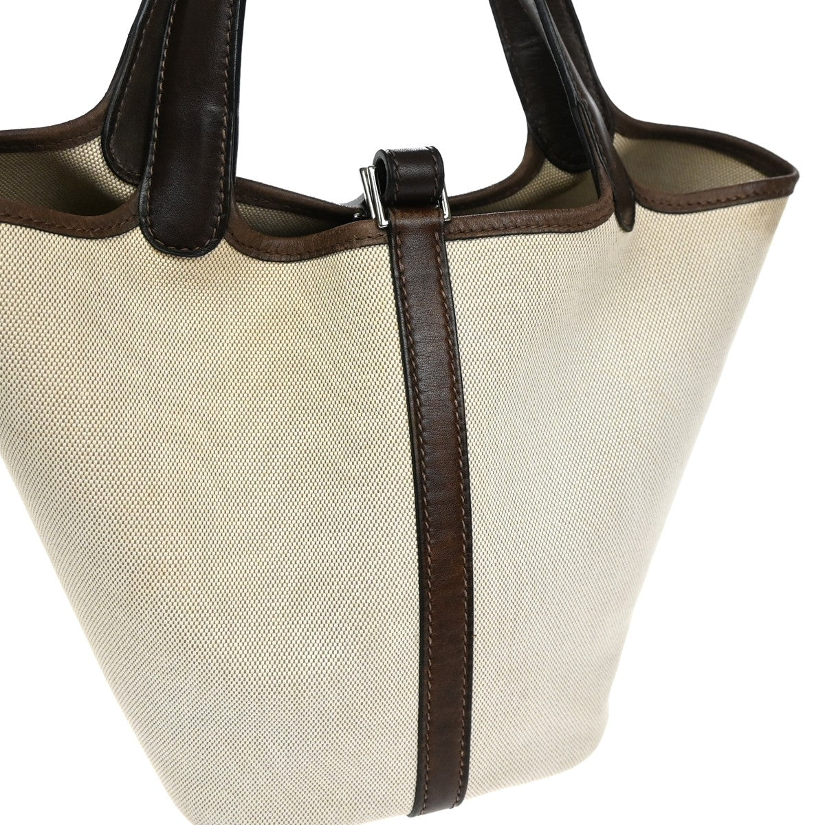 Hermes Picotin Toile and Leather, Beige, Canvas, Toiletry Case
