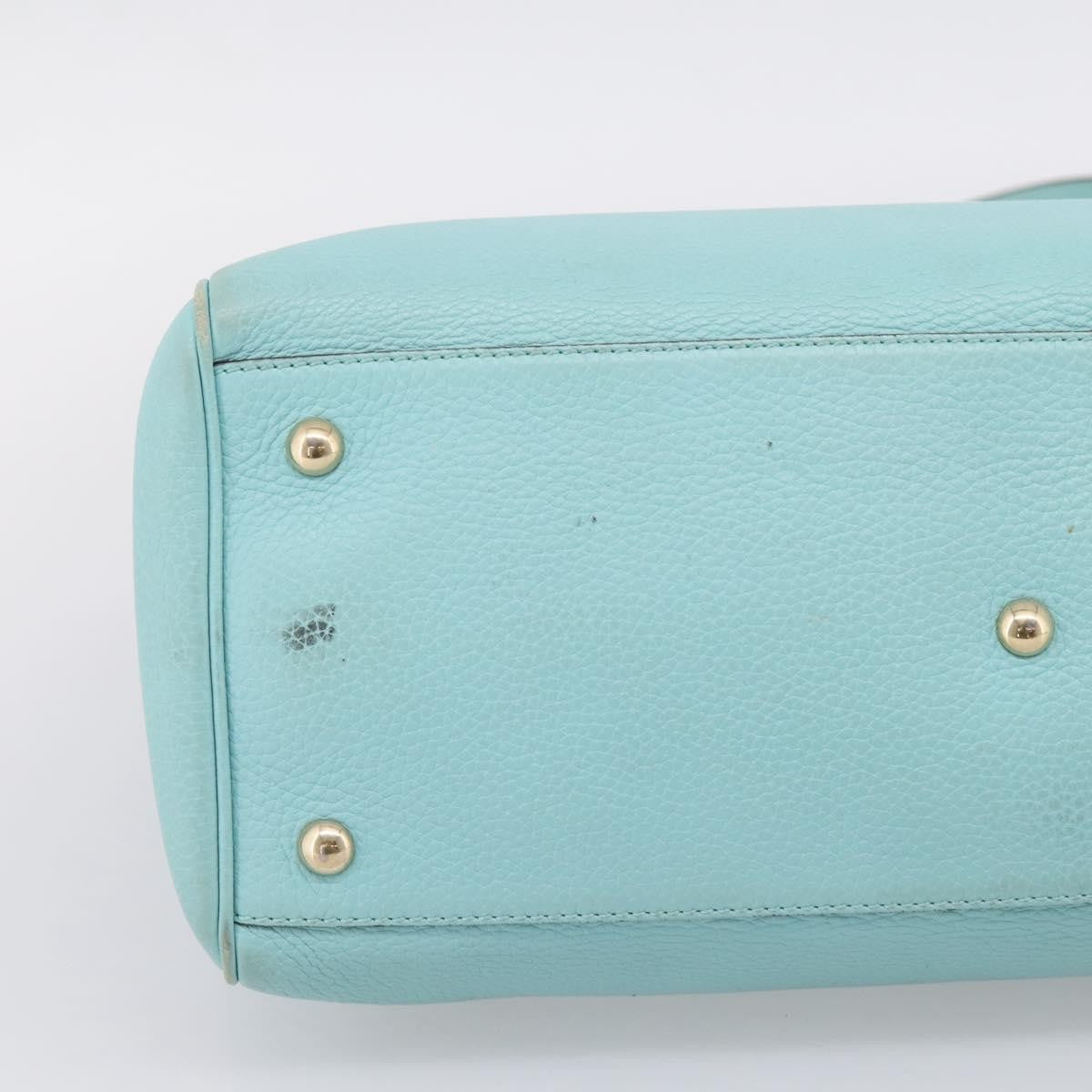 Gucci Bamboo Shopper Leather, Blue, Leather, Tote Bag