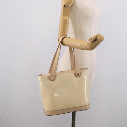Salvatore Ferragamo Vintage Patent Leather, Beige, Patent Leather, Shoulder Bag