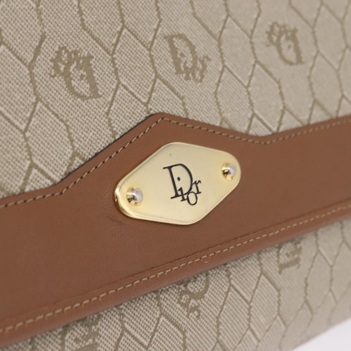 Christian Dior Vintage Honeycomb Canvas, Beige, Canvas, Shoulder Bag