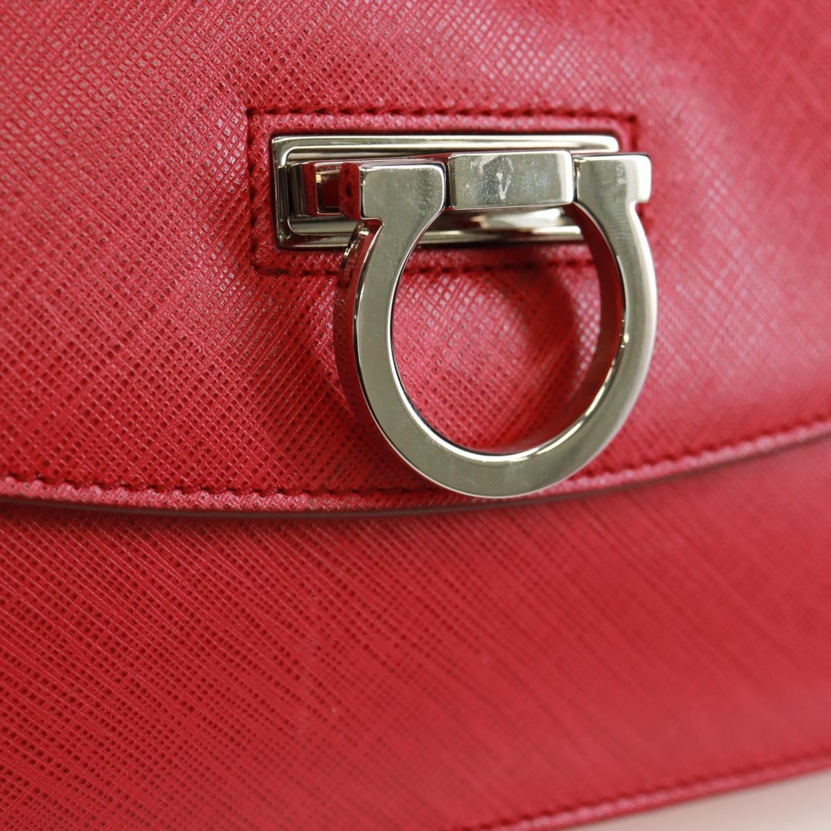 Salvatore Ferragamo Gancini Convertible Top Handle Saffiano Leather, Pink, Leather, Handbag