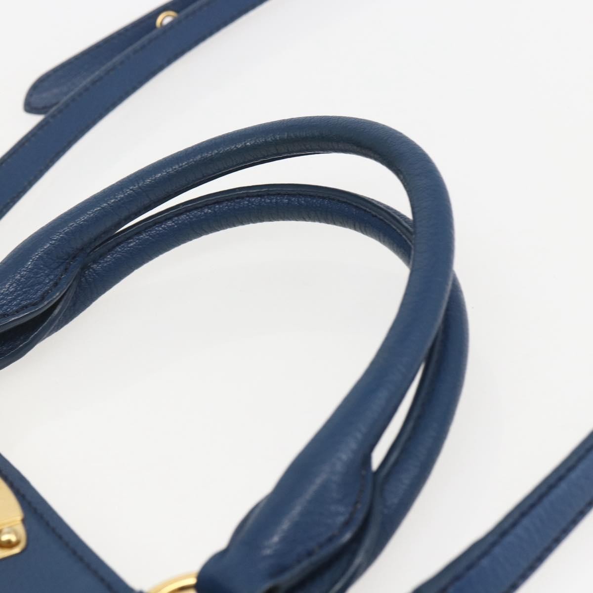 Miu Miu Vintage Leather, Blue, Leather, Tote Bag