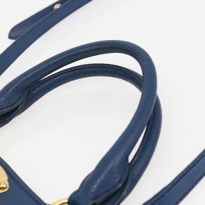 Miu Miu Vintage Leather, Blue, Leather, Tote Bag