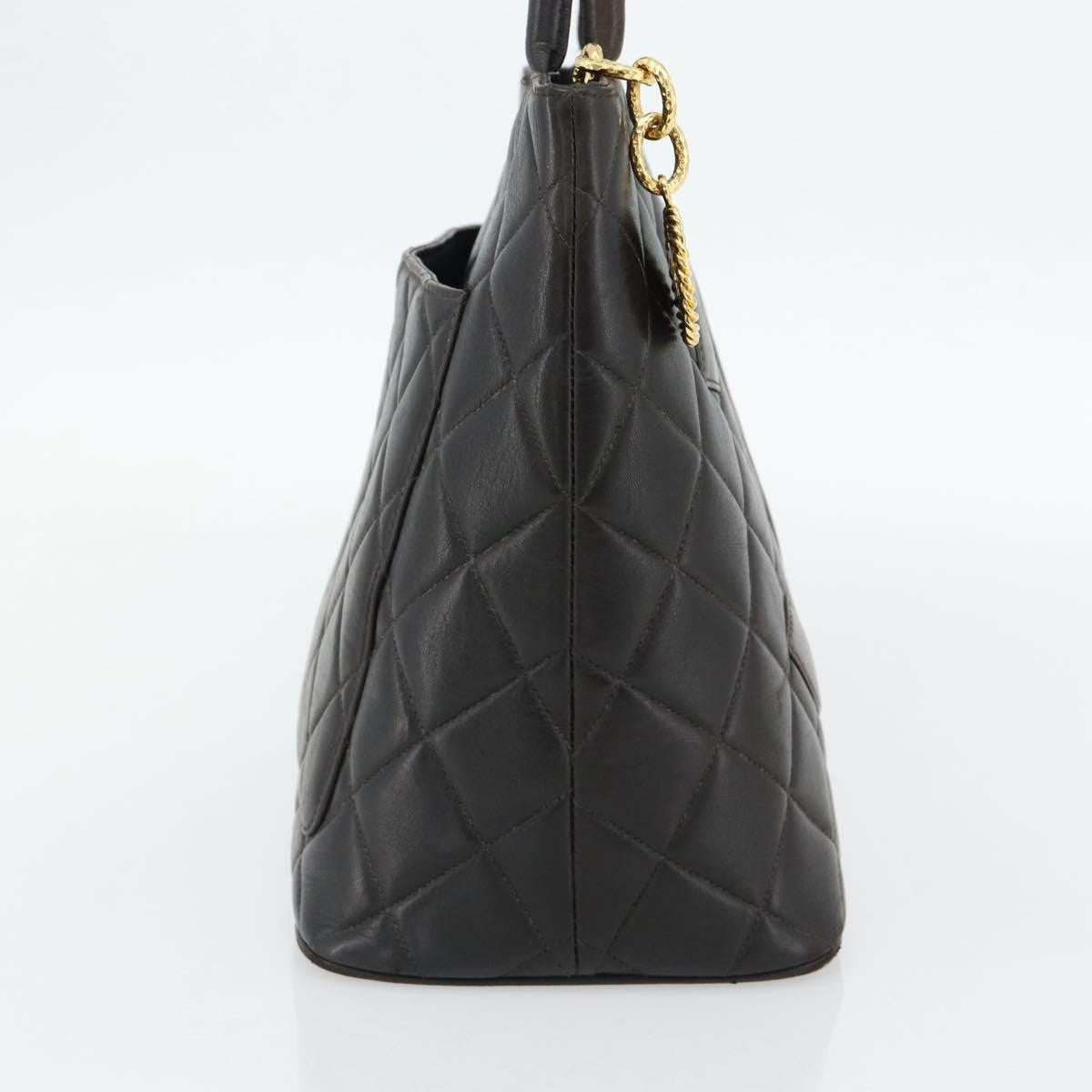 Chanel Matelassé Lambskin leather, Black, Leather, Tote Bag