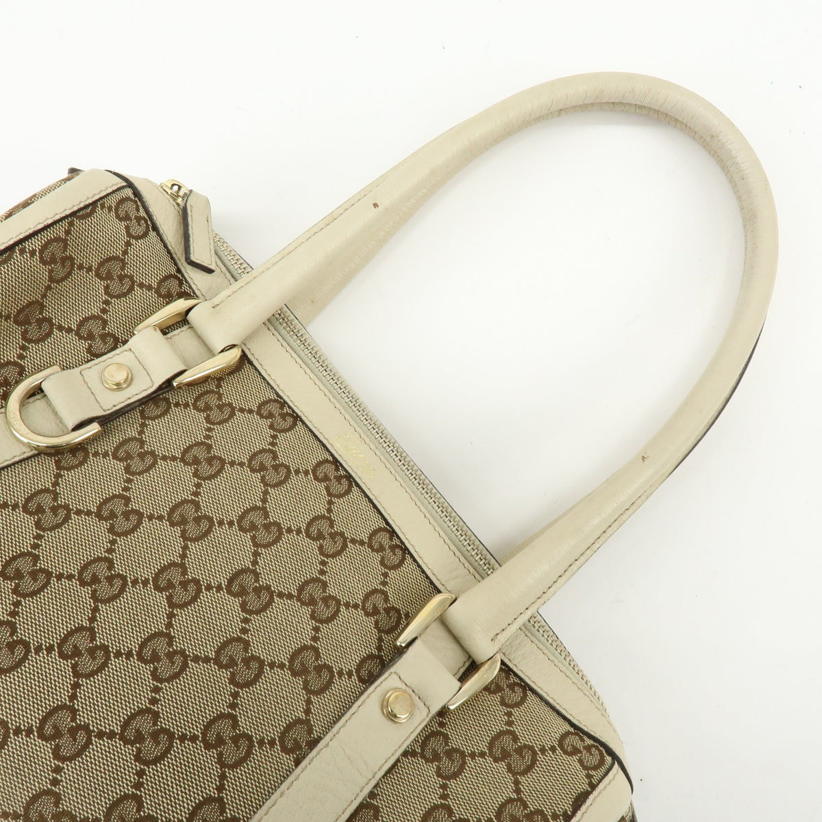 Gucci Abbey Boston GG Canvas, Beige, Canvas, Handbag
