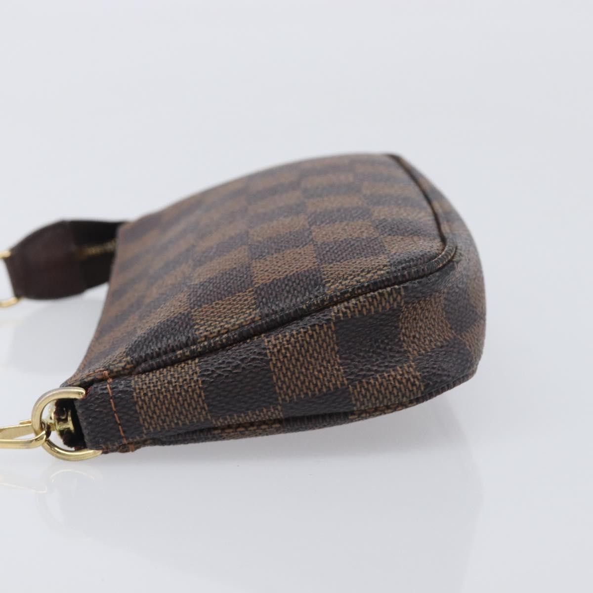 Louis Vuitton Pochette Accessoires Damier Ebene, Brown, Canvas, Clutch