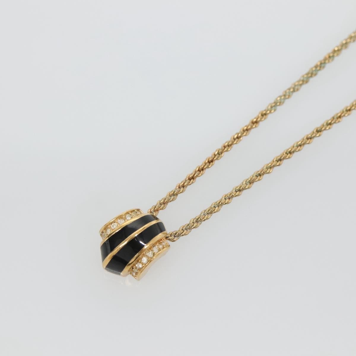 "Christian Dior Vintage pendant necklace Gold-plated Metal, Enamel & Rhinestones", Gold, Metal, Necklace
