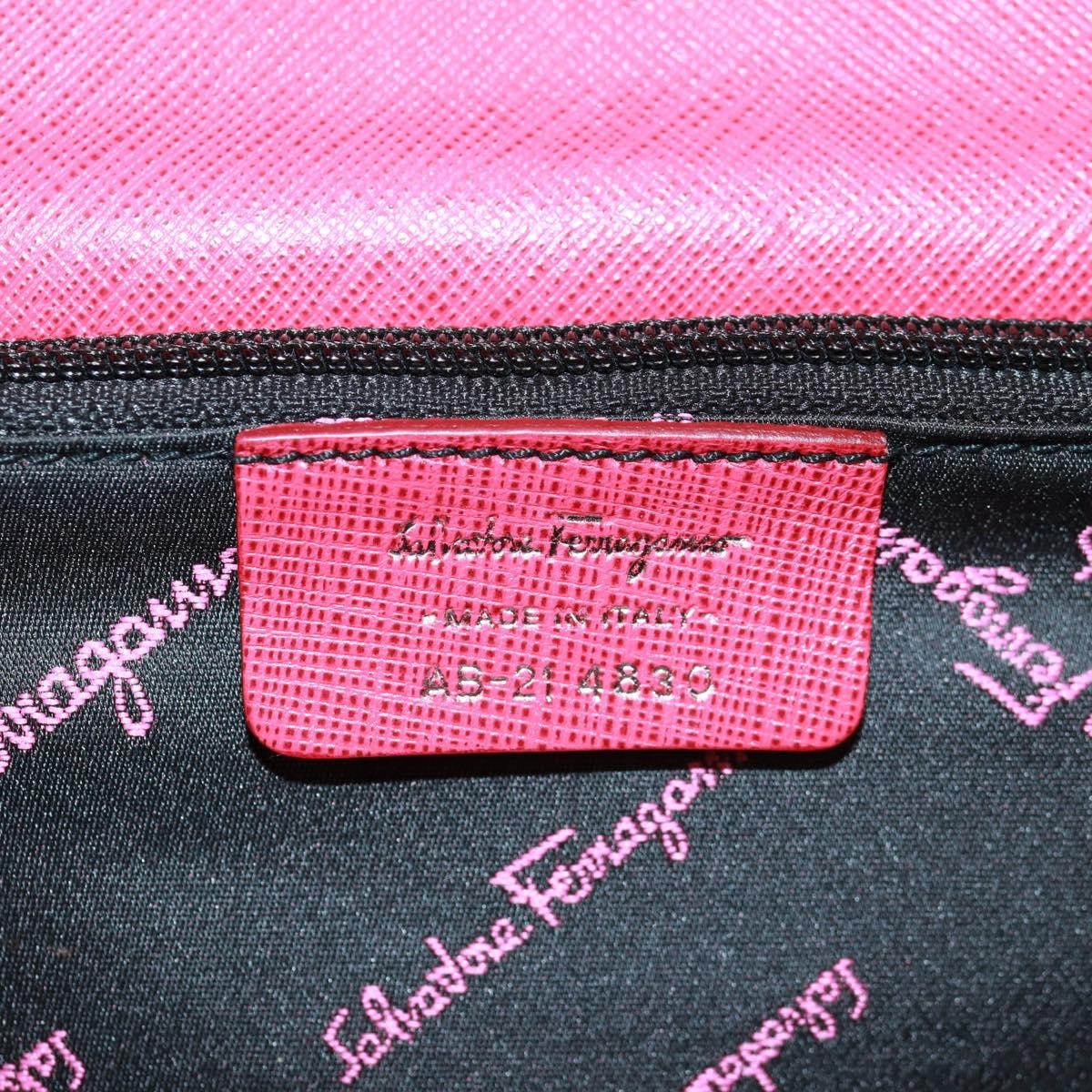 Salvatore Ferragamo Gancini Convertible Top Handle Saffiano Leather, Pink, Leather, Handbag
