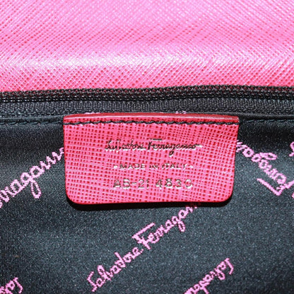 Salvatore Ferragamo Gancini Convertible Top Handle Saffiano Leather, Pink, Leather, Handbag