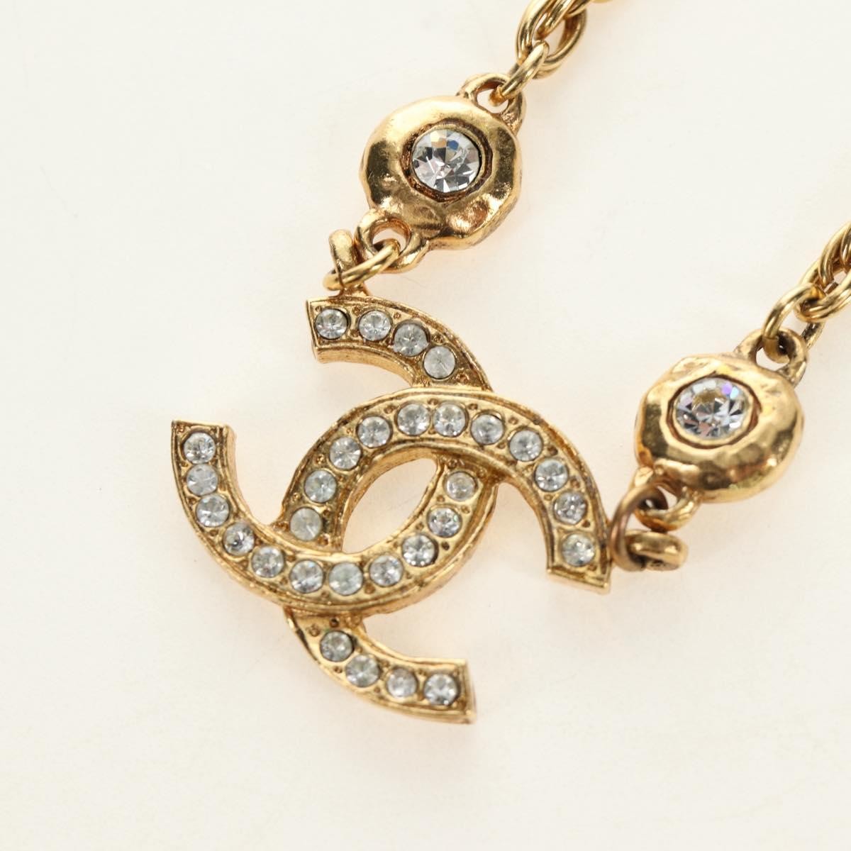 Chanel CC Pendant Metal with Crystals, Gold, Metal, Necklace