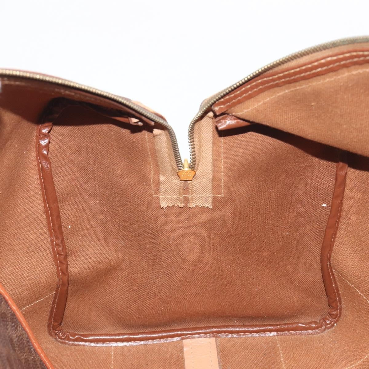 Celine Vintage Macadam Boston Canvas, Brown, PVC, Handbag