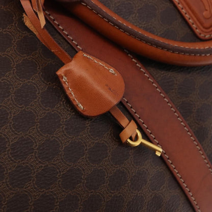 Celine Vintage Duffle Macadam Coated Canvas, Brown, Canvas, Handbag