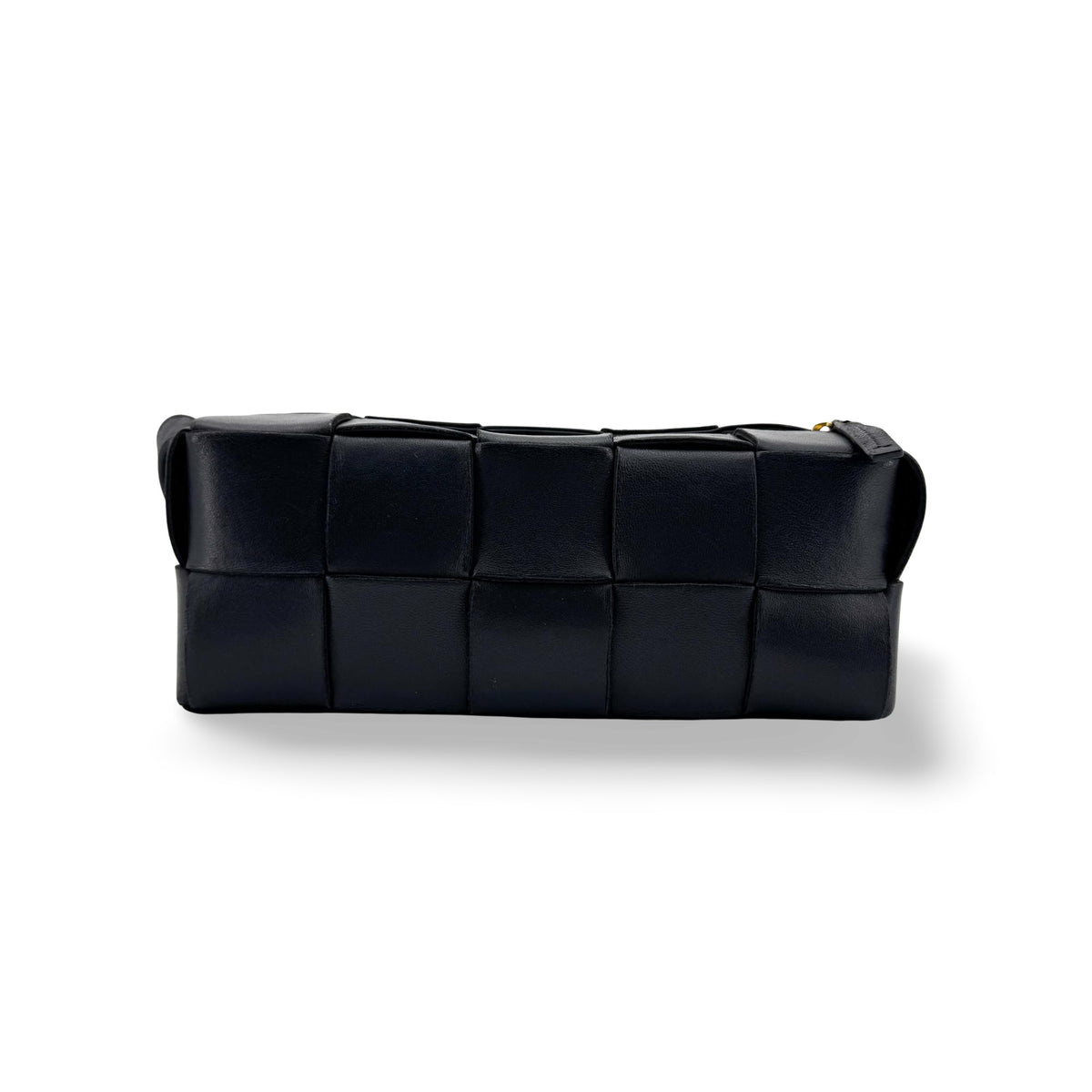 Bottega Veneta Brick Cassette Maxi Intrecciato Leather, Black, Leather, Shoulder Bag