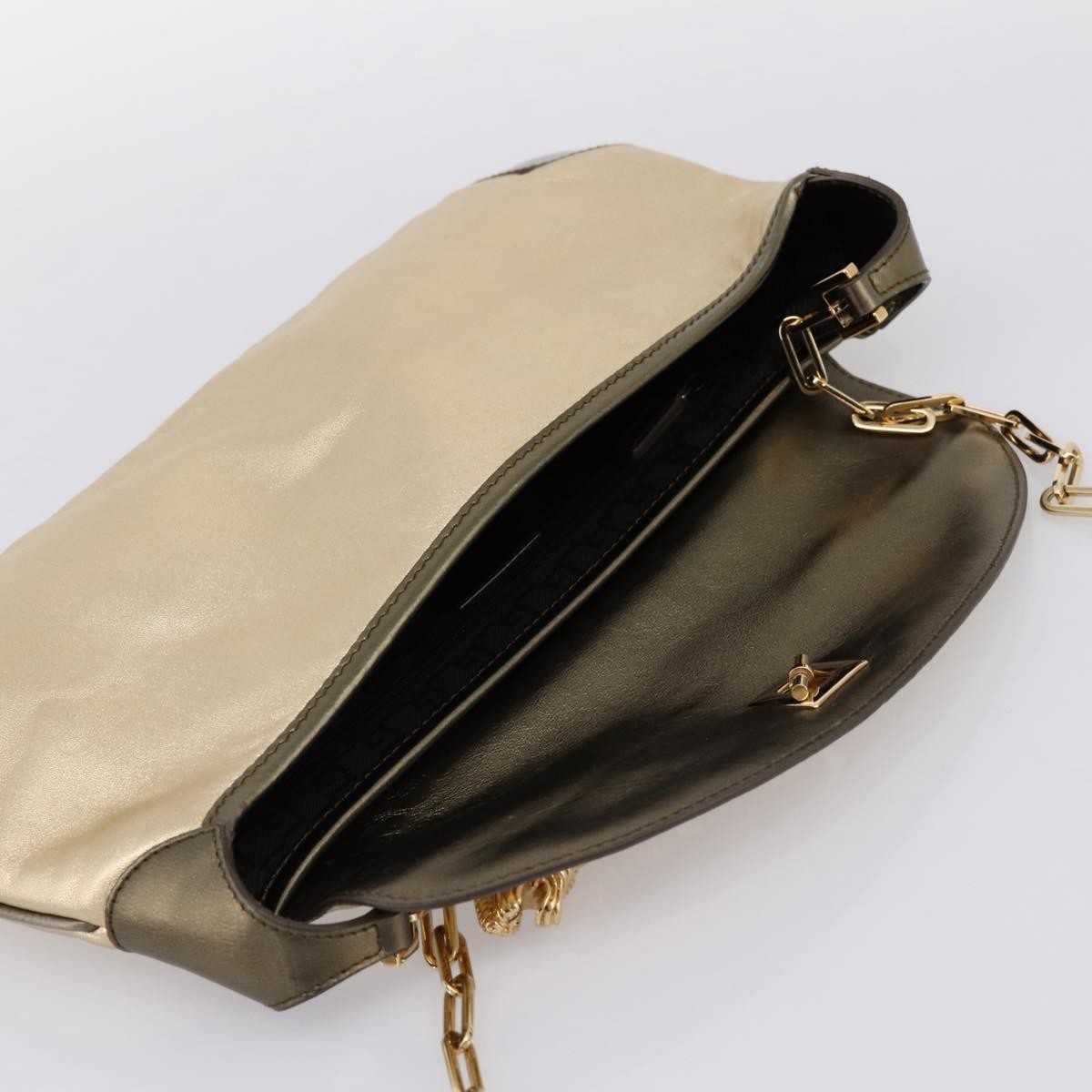 Gucci Tiger Charm Leather, Gold, Leather, Shoulder Bag