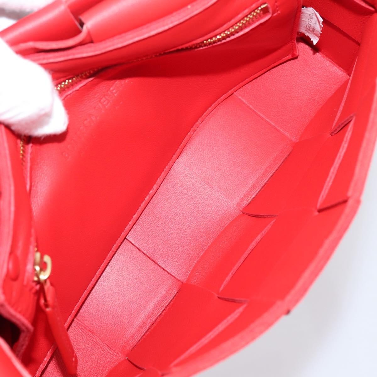 Bottega Veneta Cassette Maxi Intrecciato Leather, Red, Leather, Crossbody Bag