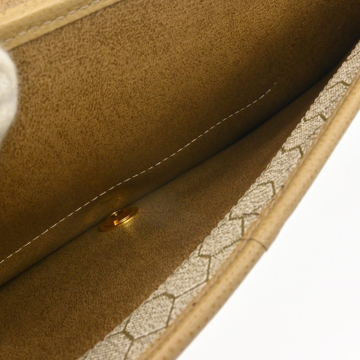 Christian Dior Vintage Chain Flap Leather, Beige, Leather, Shoulder Bag