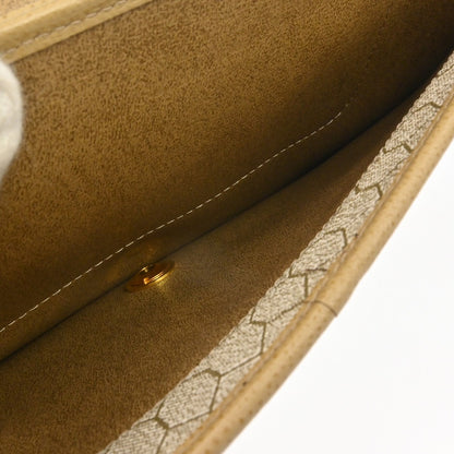 Christian Dior Vintage Chain Flap Leather, Beige, Leather, Shoulder Bag
