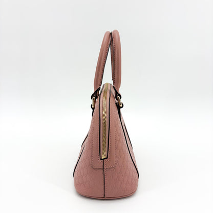 Gucci Convertible Dome Satchel Microguccissima Leather, Pink, Leather, Handbag