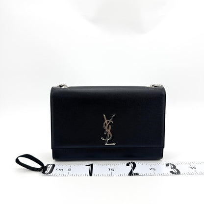 Saint Laurent Classic Monogram Leather, Black, Leather, Crossbody Bag