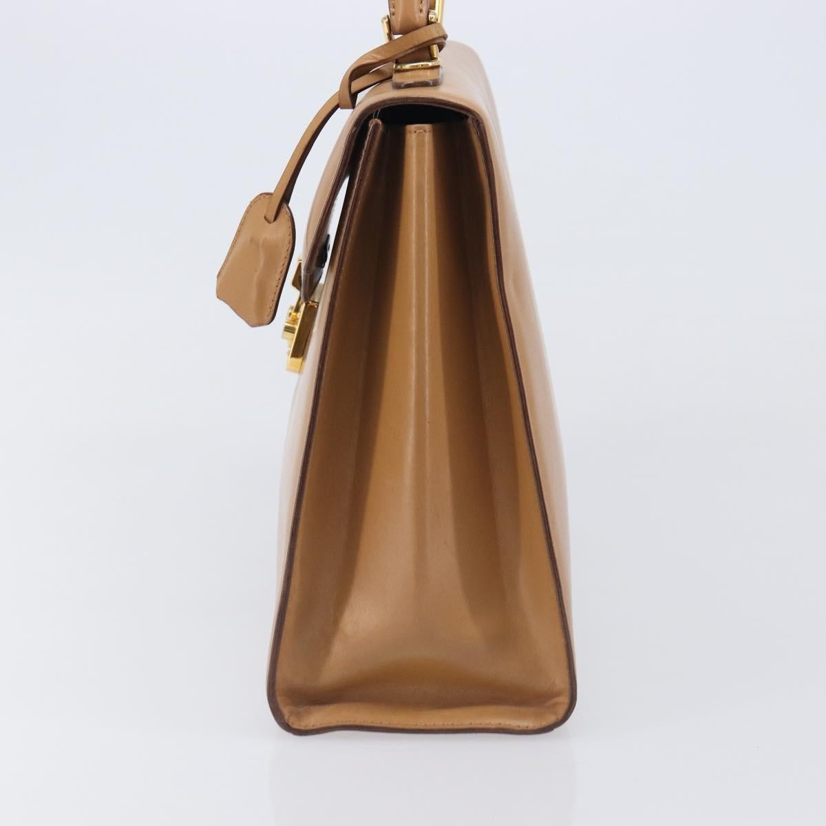Gucci Vintage Lady Lock Top Handle Leather, Beige, Leather, Handbag