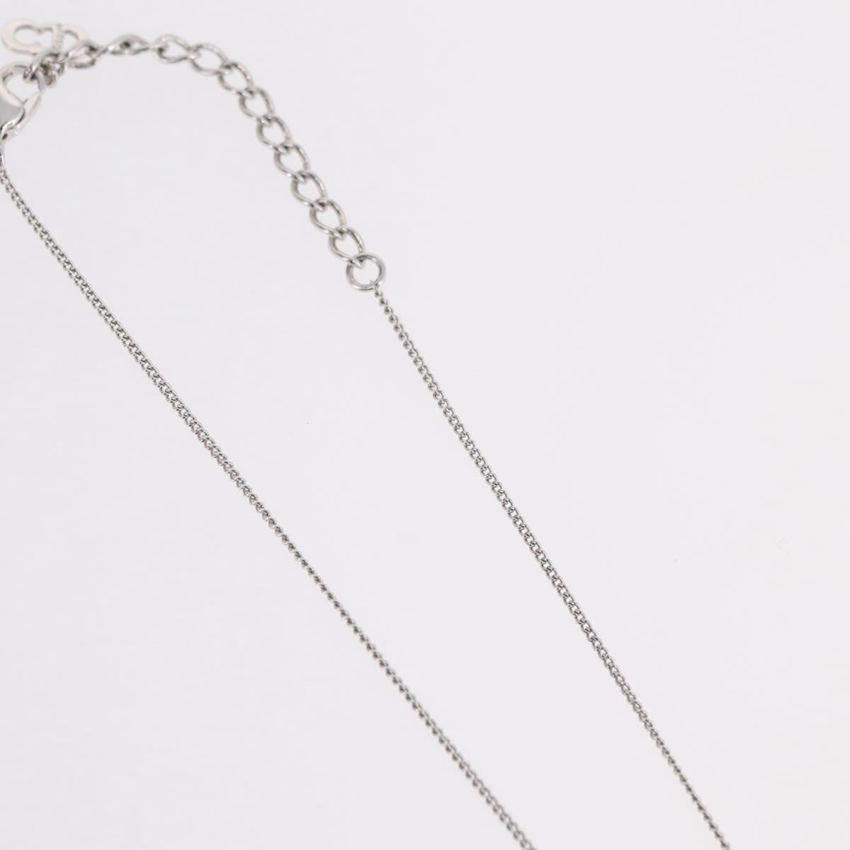 Christian Dior Vintage Logo Pendant Metal, Silver, Metal, Necklace