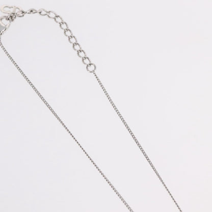 Christian Dior Vintage Logo Pendant Metal, Silver, Metal, Necklace