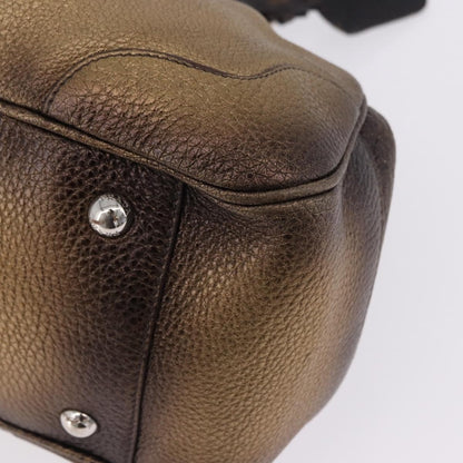 Prada Belted Frame Satchel Metallic Leather, Gold, Leather, Handbag