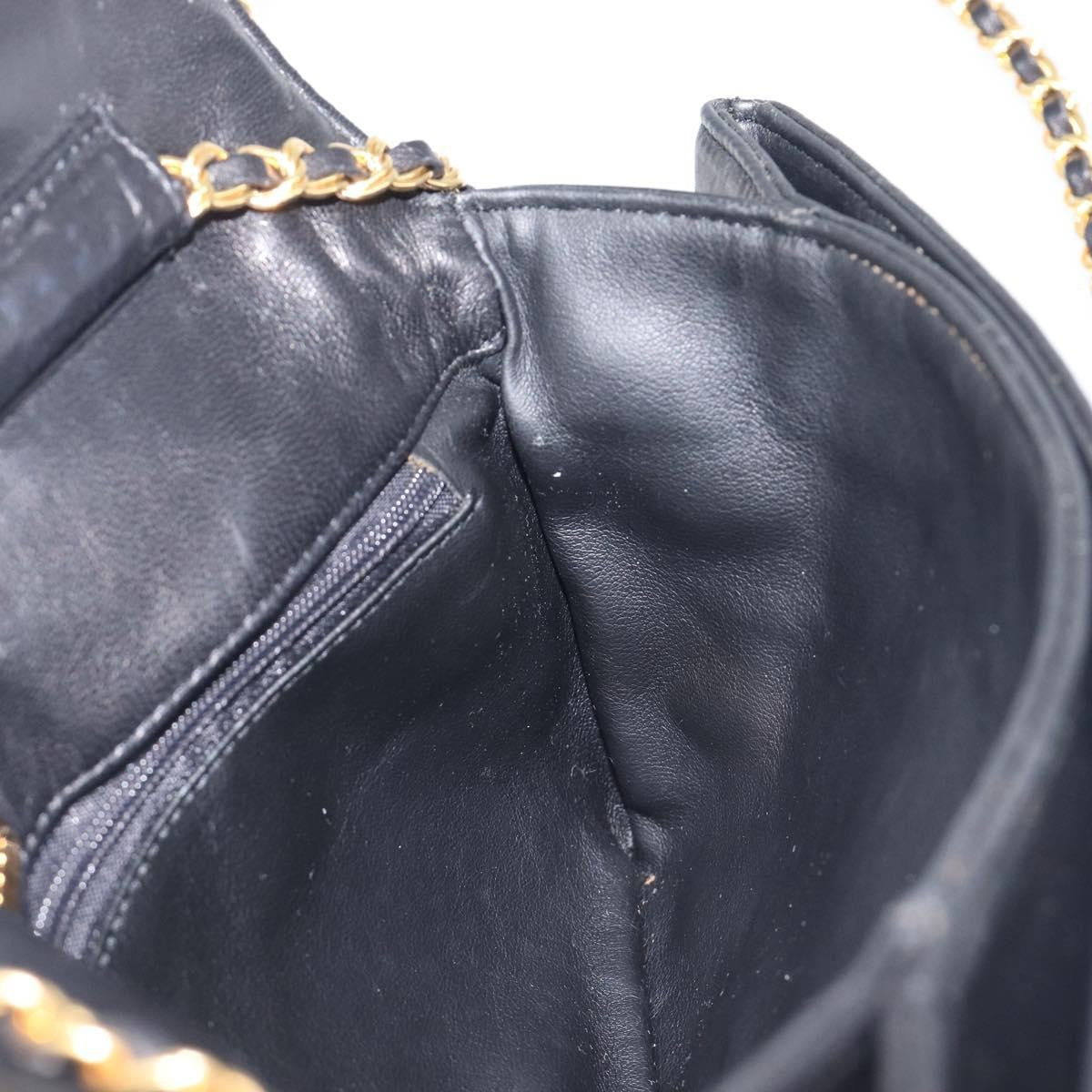 Bally Vintage Chain Quilted Leather, Black, Leather, Shoulder Bag