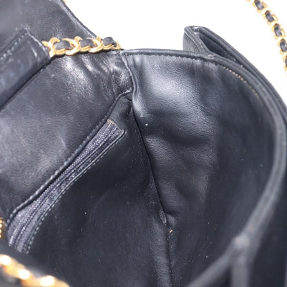 Bally Vintage Chain Quilted Leather, Black, Leather, Shoulder Bag