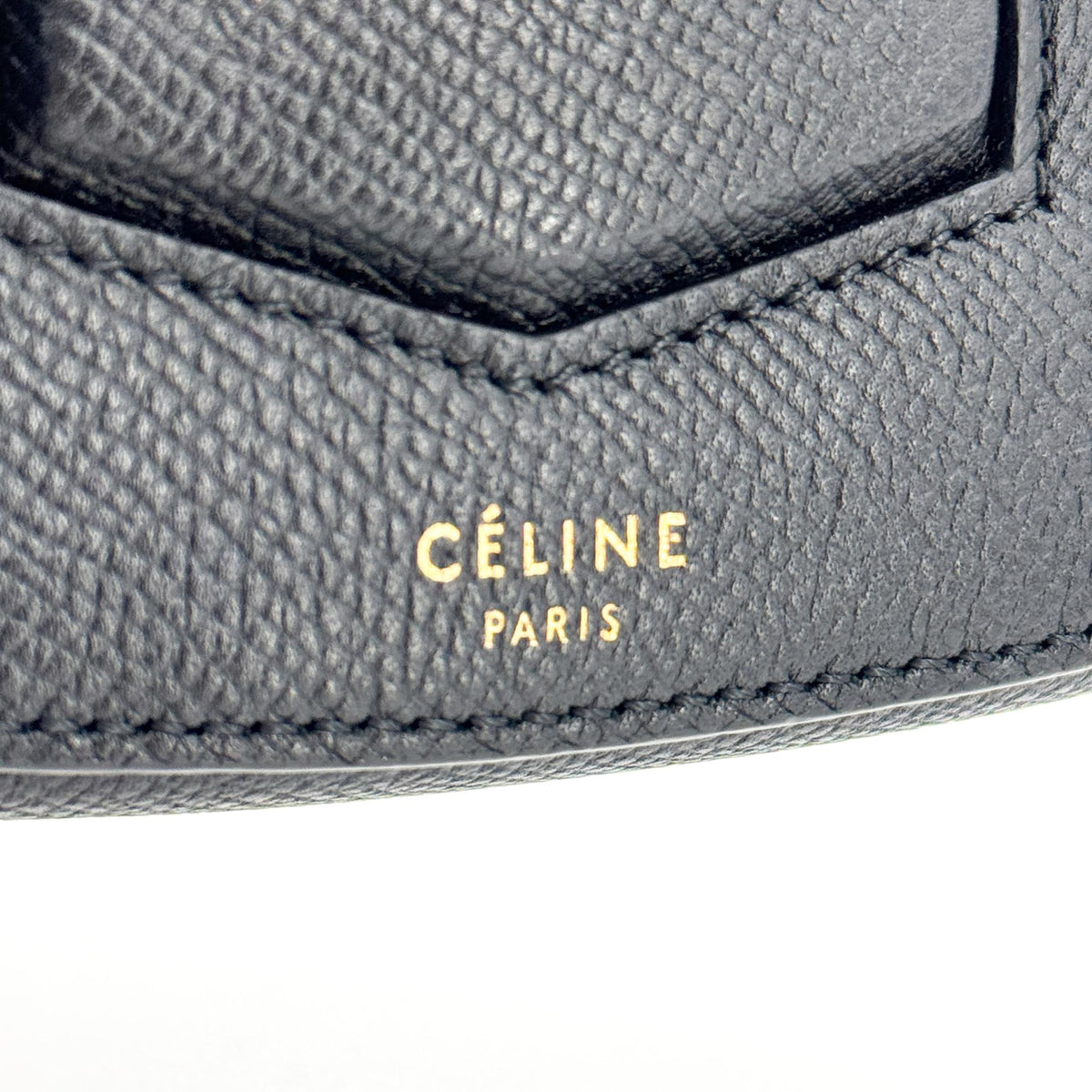 Celine Trotteur Calfskin, Black, Leather, Crossbody Bag