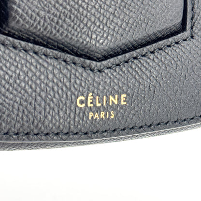Celine Trotteur Calfskin, Black, Leather, Crossbody Bag