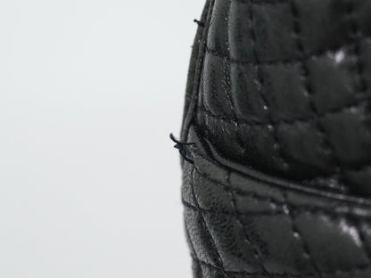 Bally Vintage Quilted Leather, Black, Leather, Handbag