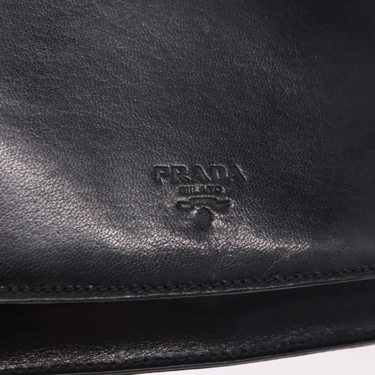 Prada Chain Shoulder Leather, Black, Leather, Shoulder Bag