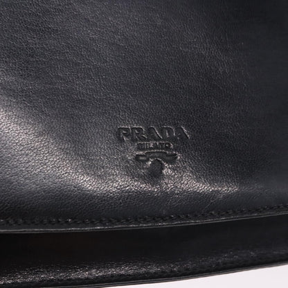 Prada Chain Shoulder Leather, Black, Leather, Shoulder Bag