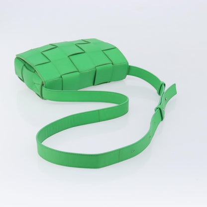 Bottega Veneta Cassette Maxi Intrecciato Leather, Green, Leather, Crossbody Bag