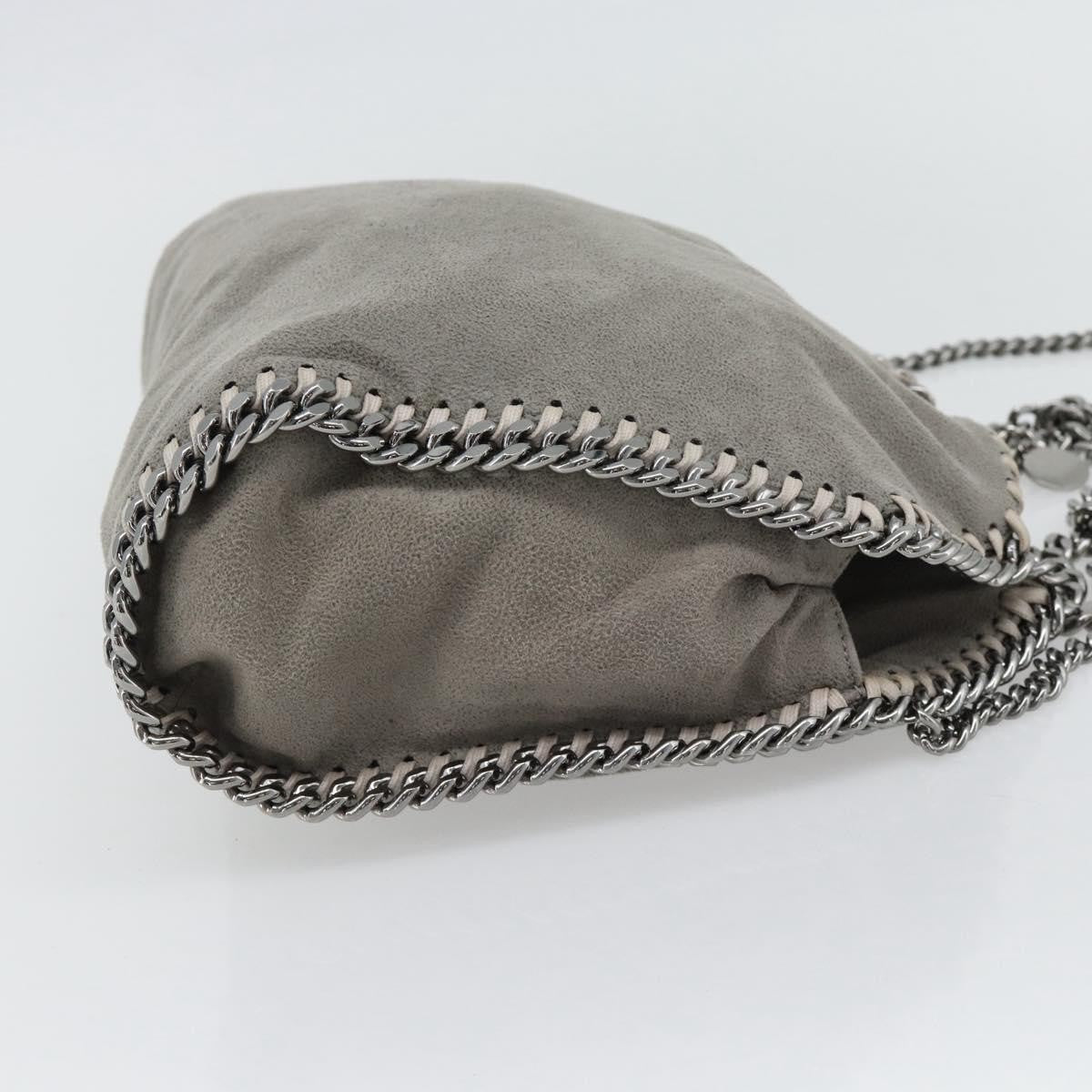 Stella McCartney Falabella Fold Over Shaggy Deer, Gray, Polyester, Shoulder Bag
