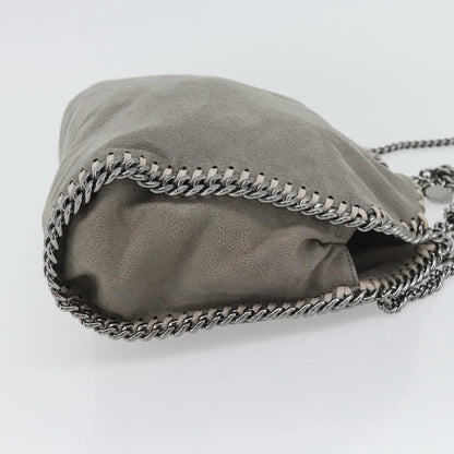 Stella McCartney Falabella Fold Over Shaggy Deer, Gray, Polyester, Shoulder Bag