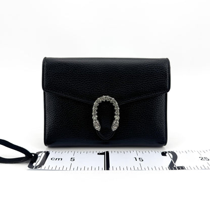 Gucci Dionysus Chain Leather, Black, Leather, Crossbody Bag