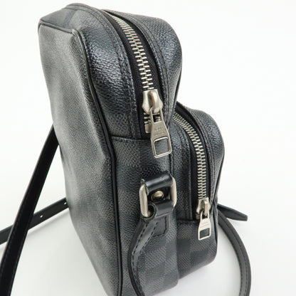 Louis Vuitton Rem Damier Graphite, Black, Canvas, Handbag