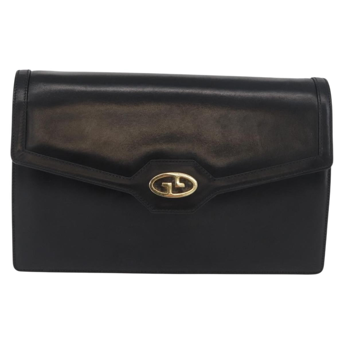 Gucci Shoulder Leather, Black, Leather, Shoulder Bag