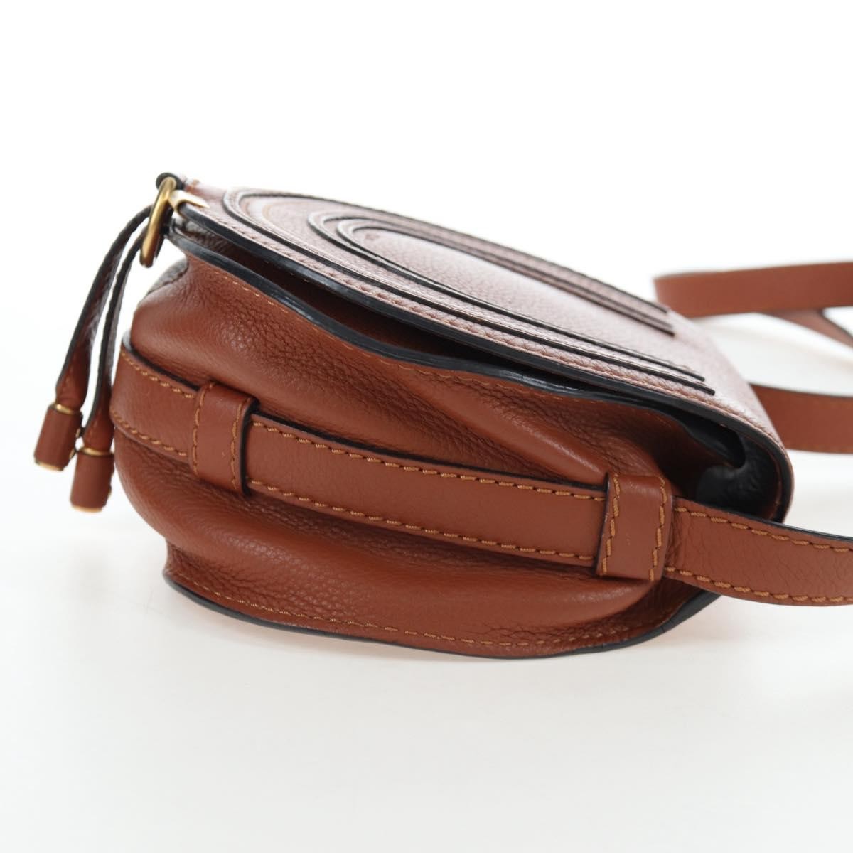 Chloe Marcie Leather, Brown, Leather, Crossbody Bag