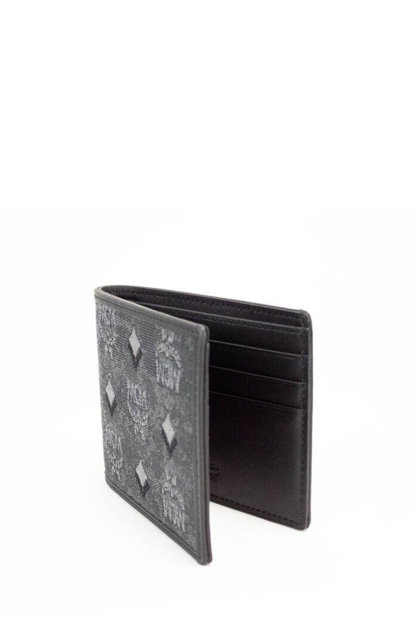 MCM Aren Bifold Wallet in Vintage Monogram Jacquard Dark Grey