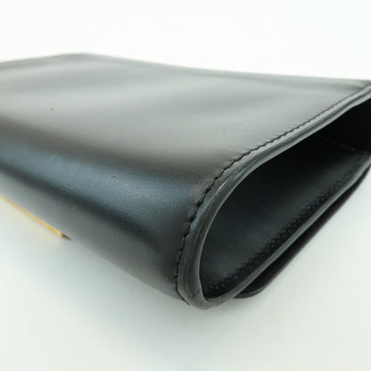 Louis Vuitton Chain Louise Clutch Leather, Black, Leather, Clutch
