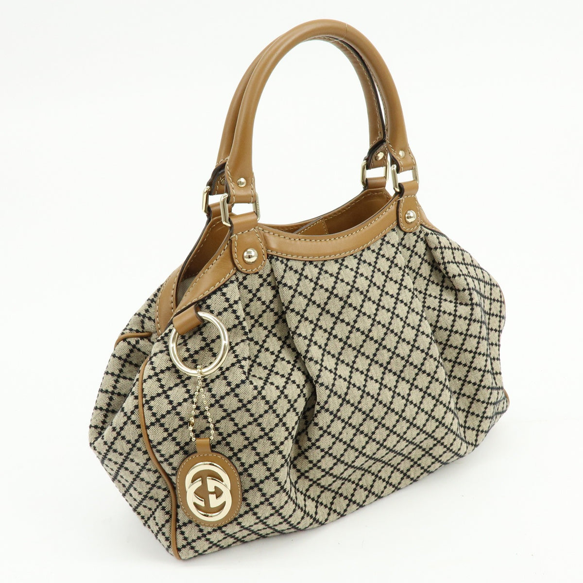 Gucci Sukey Microguccissima Leather, Beige, Canvas, Tote Bag